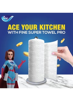 Fine Super Towel Pro, Highly Absorbent, Sterilized 3 Ply 60 Sheets (Pack Of 6)  - Image 2