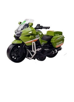 die cast Police Motorcycle,Pull Back Motorcycle Toy, 1:12 Motorcycle Model for Kids,Pull Back Motorcycle - Emergency Vehicle Design Toys (Green & Black)  - Image 1