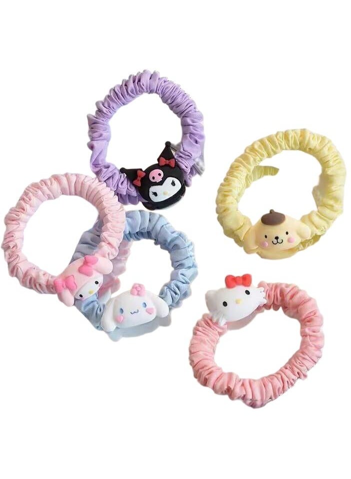 10 قطع لطيف العلاقات الشعر الكرتون الشعر Scrunchies للنساء ، حامل ذيل الحصان لطيف للشعر الكثيف ، اكسسوارات الشعر للنساء الفتيات - Image 3