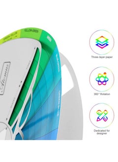 EXCEART Color Mixing Guide Wheel 1Pack Watercolor Colour Guide Wheel Children Color Learning Card Pigment Colour Palette Wheel Art Class Teaching Tool For Makeup Blending Painting  - Image 4