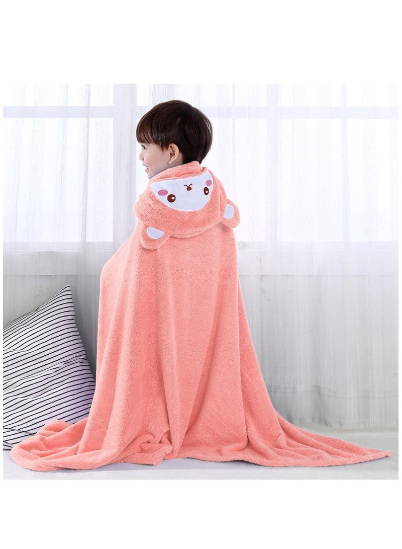 1-Piece Cartoon Pink Bear Baby Blanket - Image 1