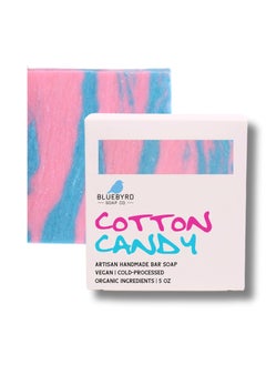BLUEBYRD SOAP CO. Bluebyrd Soap Co Cotton Candy Soap Bar For Kids  Sweet Scented Fun Soap Bar For Kids  Children  Rainbow Soap For Kids  Shea Butter Moisture Soap Bar For Kids  Teens Cotton 