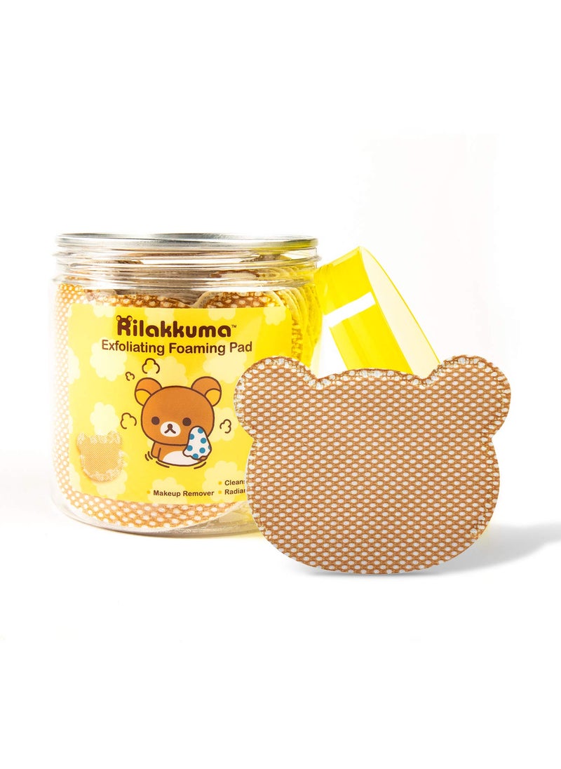 Rilakkuma Rilakkuma Exfoliating Foaming Pad  Makeup Remover and Cleanser  DuoSided  For Cleansing and Exfoliating  Infused with Hyaluronic Acid Enzyme Powder Vitamin C and Vitamin A  20 ct 