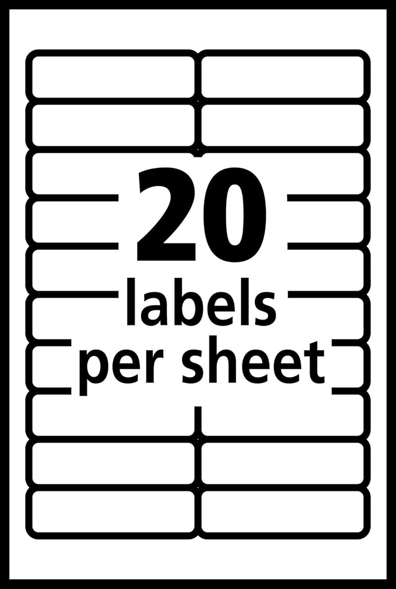 AVERY Self-Adhesive Removable Labels, 0.5 x 1.75 Inches, 840 Per Pack, White Label Stickers (05422) - Image 3