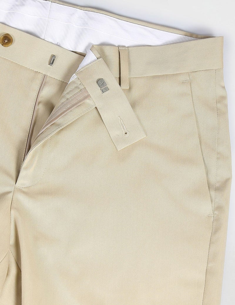 Arrow Men Regular fit Polyester SolidMid-Rise waistTrousers(ARADOTR3223_Beige_38) - Image 3