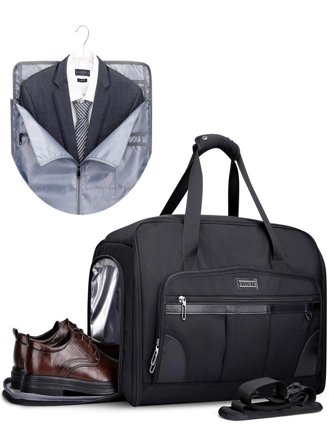 WITZMAN Garment Duffle Bags for Travel Mens Large Convertible Carry On Suit Garment Bag for Men Hanging Clothes with Shoe Compartment（B725 Black） - Image 1