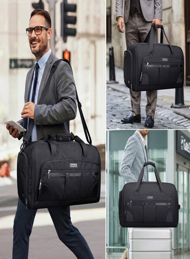 WITZMAN Garment Duffle Bags for Travel Mens Large Convertible Carry On Suit Garment Bag for Men Hanging Clothes with Shoe Compartment（B725 Black） - Image 2