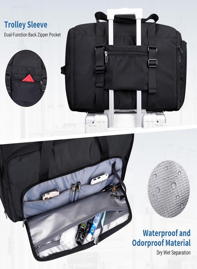 WITZMAN Garment Duffle Bags for Travel Mens Large Convertible Carry On Suit Garment Bag for Men Hanging Clothes with Shoe Compartment（B725 Black） - Image 5