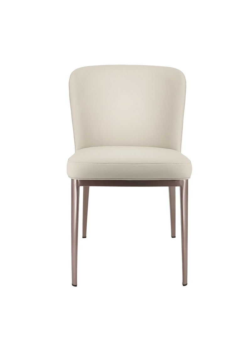 Neo Front Neo Front PU Leather Dining Chair: Ultra-Fine Steel Living Room Chair in Grey, Stylish Lounge Chair with Durable Metal Legs for Modern Dining and Living Spaces M80-1803-36-grey  - Image 2