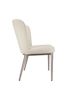 Neo Front Neo Front PU Leather Dining Chair: Ultra-Fine Steel Living Room Chair in Grey, Stylish Lounge Chair with Durable Metal Legs for Modern Dining and Living Spaces M80-1803-36-grey  - Image 3