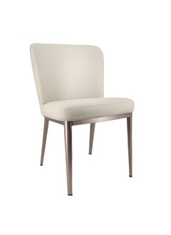 Neo Front Neo Front PU Leather Dining Chair: Ultra-Fine Steel Living Room Chair in Grey, Stylish Lounge Chair with Durable Metal Legs for Modern Dining and Living Spaces M80-1803-36-grey  - Image 1
