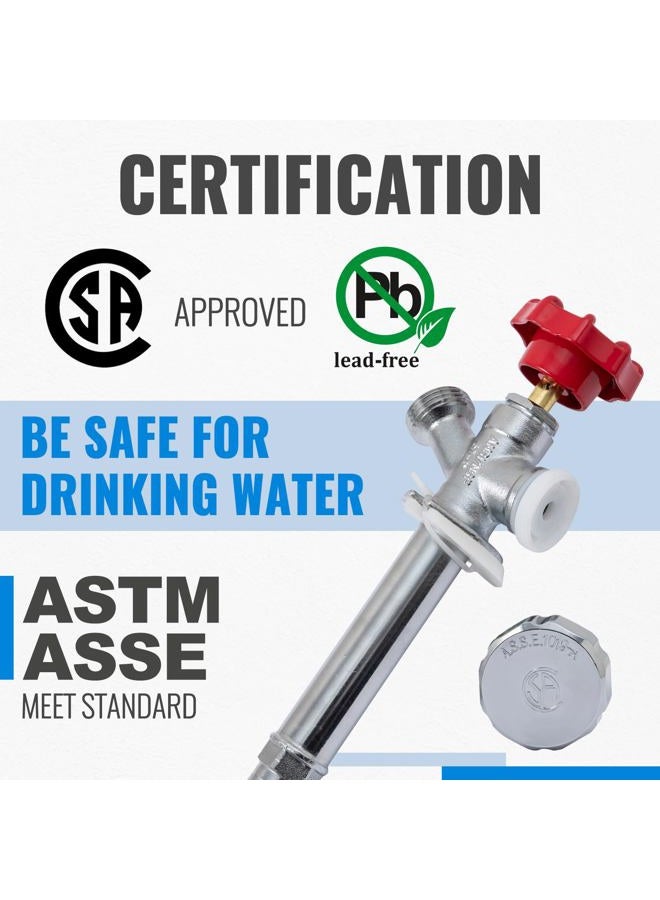 SUNGATOR Push Fit Frost Free Sillcock Water Tap, 10'' Anti-Siphon Hydrant, 3/4-Inch Hose Bibb x 1/2-Inch Push Adapter, No Lead Brass Valve with Tape & Disconnect Clip, Push-to-Connect - Image 2