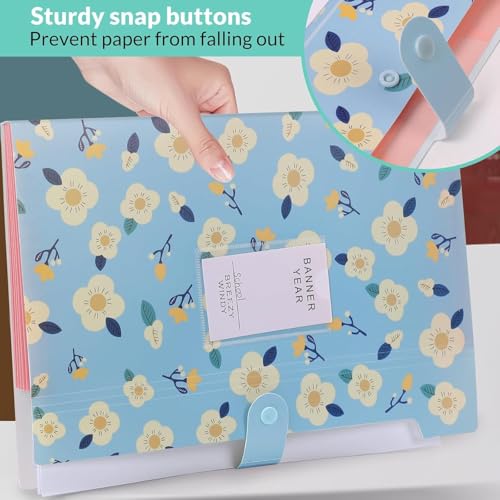 Corslet Expanding Floral File Folder Organizer with 6 Pockets, A4 Document Holder for Office & Home Use, Durable File Folder for Paper Storage - Image 5