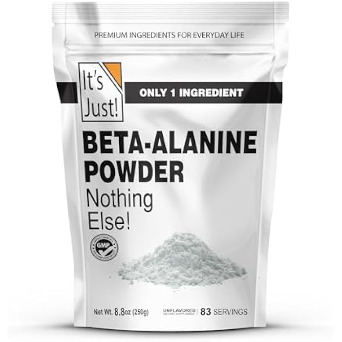 It's Just! - Beta-Alanine Powder, Pre-Workout Supplement, 250g Bulk, Unflavored, 3000mg Per Serving (250g / 83 Servings) - Image 1