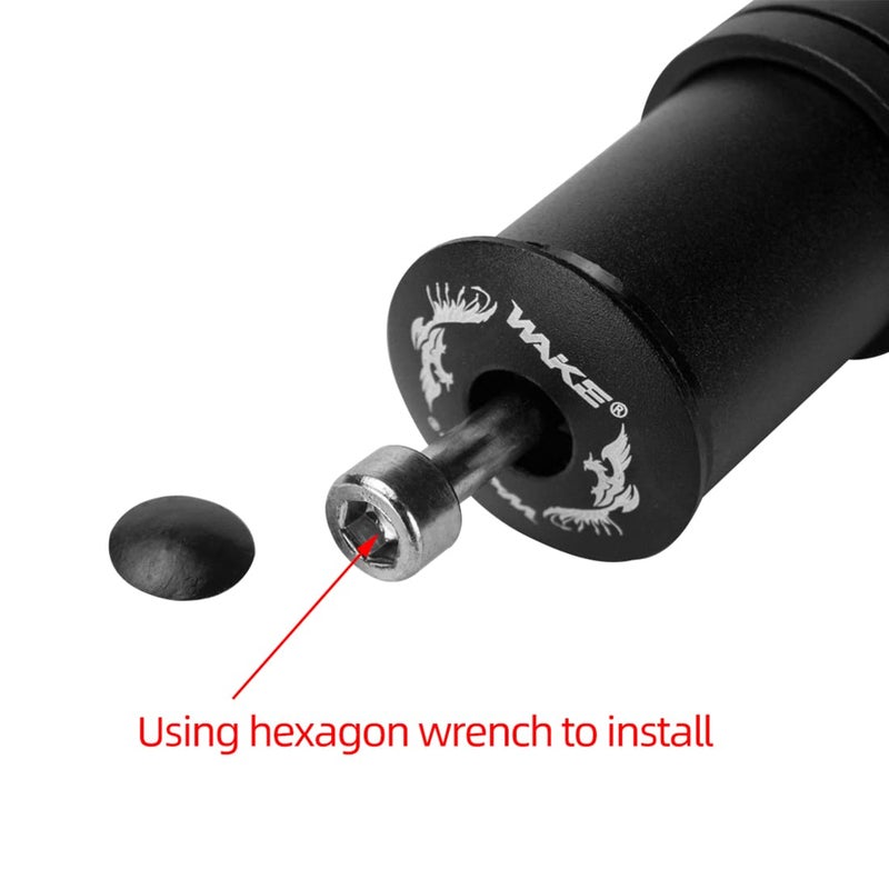 Outdoor Bike Stem Riser Wake Bike Fork Stem Extender Bicycle Handlebar Raiser Head Up Adapter Suitable for Mountain Bike, Road Bike, MTB, BMX (Aluminium Alloy, Adjustable, Black) - Image 4