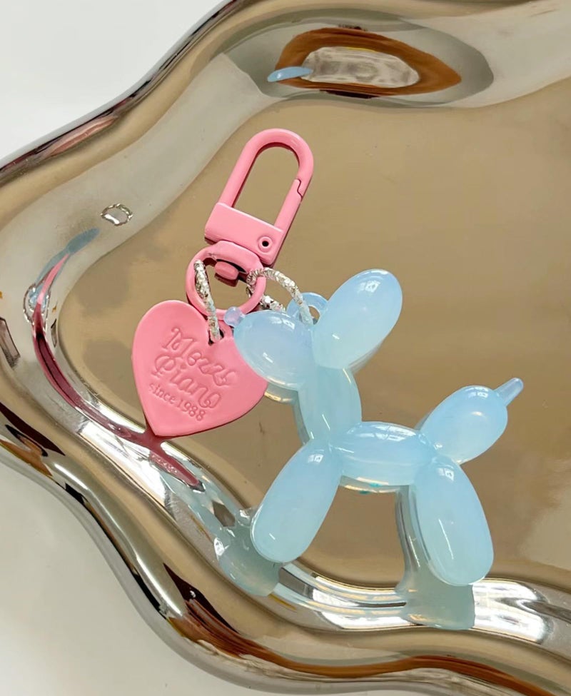LAEKOU Jelly Balloon Dog Design Keychain for Women, Cute Girls Key Chain, Bag Charms Accessories for Car Purse Backpack - Image 4