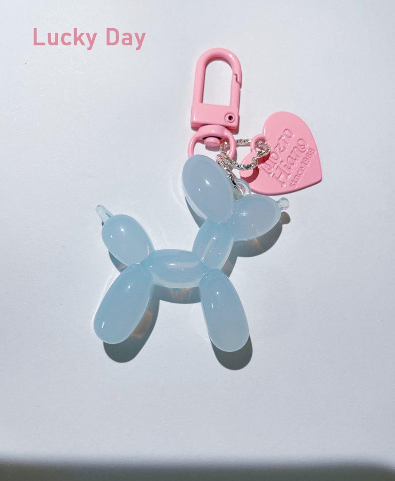 LAEKOU Jelly Balloon Dog Design Keychain for Women, Cute Girls Key Chain, Bag Charms Accessories for Car Purse Backpack - Image 2