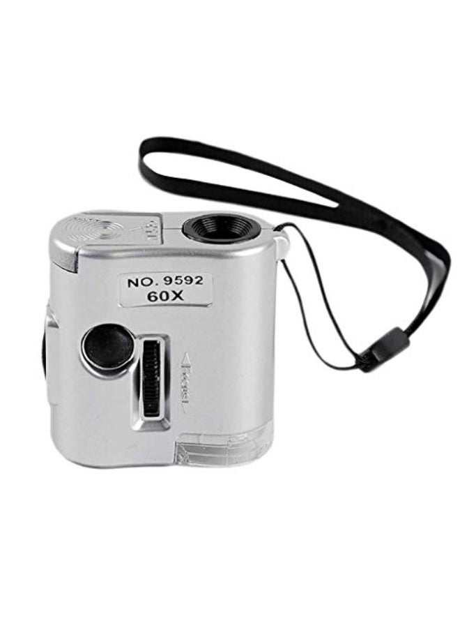 Mini 60X Pocket Microscope Jewelry Magnifier Loupe Glass LED UV Light Magnifying Glasses,Open The Door To a Wonderful World  - Image 1