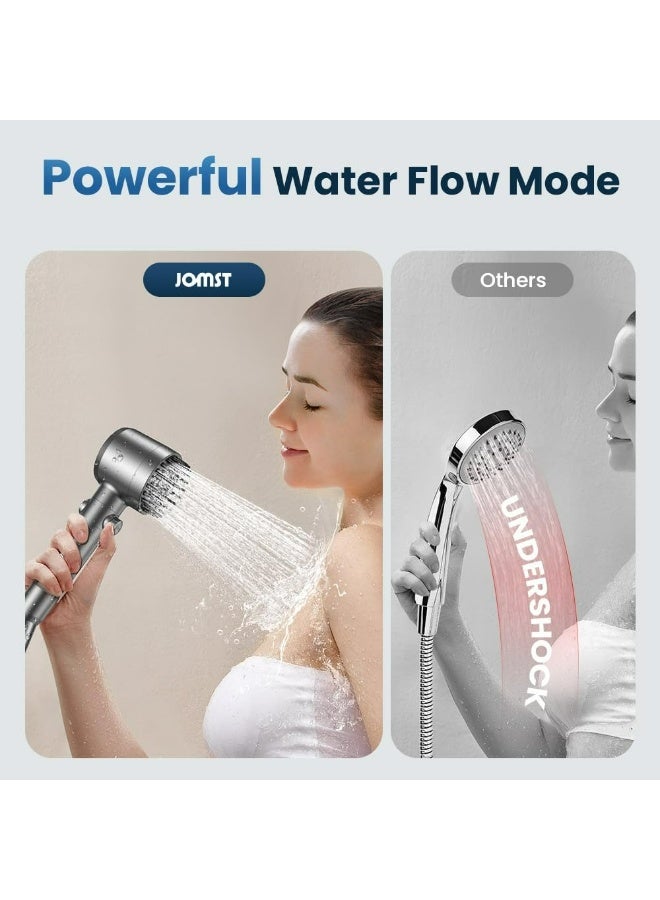 رأس دش يدوي مزود بفلتر – ضغط عالي، 3 أوضاع رش، مناسب للمياه العسرة، مفتاح تشغيل/إيقاف للاستحمام للحيوانات الأليفة - Image 3