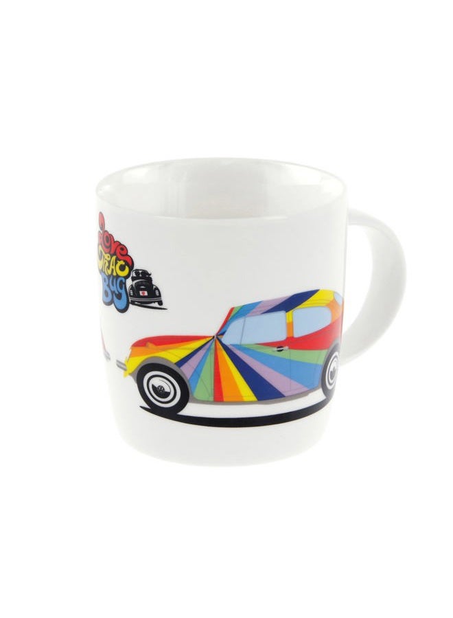 BRISA VW Collection - Volkswagen Beetle Coffee Tea Cup Mug for Home, Camping & Outdoor (Stripes) - Image 1