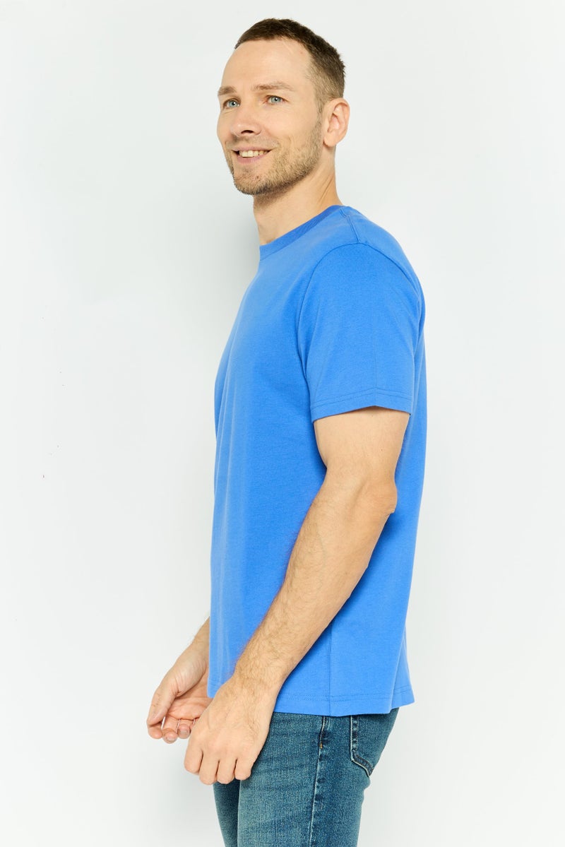 GAP Men Crew Neck Solid Short Sleeves T-shirt, Blue - Image 2