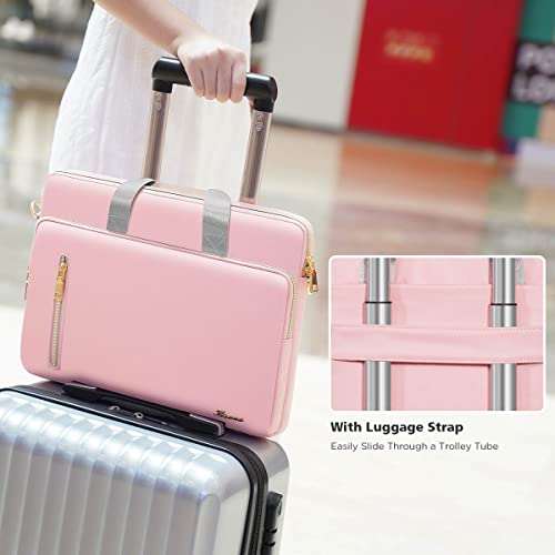 KIZUNA Laptop Bag Case 13.3 Inch Computer Shoulder Messenger Sleeve Briefcase For MacBook Air M2 13" 2022/13" MacBook Air 2017/14" Lenovo ThinkPad X1 Carbon/Yoga C740 C930/IdeaPad C340/Huawei,Pink - Image 5