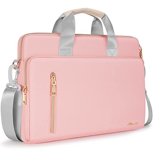 KIZUNA Laptop Bag Case 13.3 Inch Computer Shoulder Messenger Sleeve Briefcase For MacBook Air M2 13" 2022/13" MacBook Air 2017/14" Lenovo ThinkPad X1 Carbon/Yoga C740 C930/IdeaPad C340/Huawei,Pink - Image 1