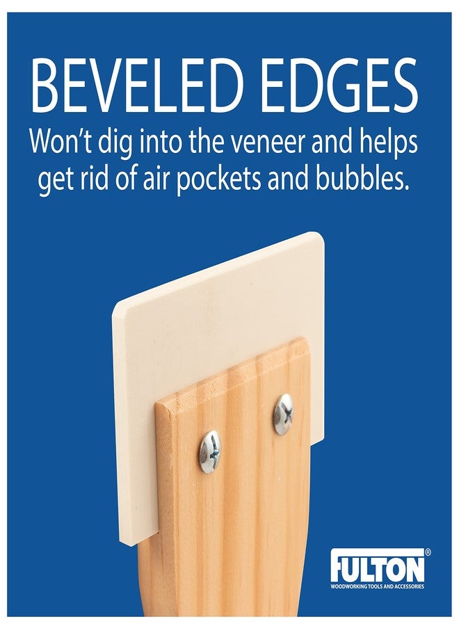 فولتون مكشطة قشرة فولتون ذات حواف مشطوفة ومقبض من الخشب الصلب لتطبيق القشرة على الركائز وإزالة فقاعات الهواء - Image 2