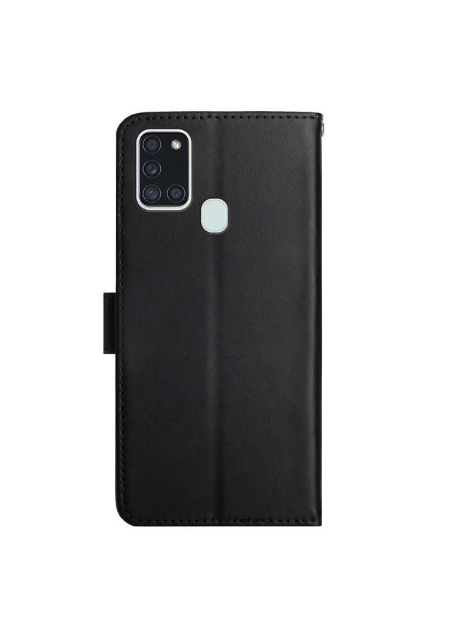 S-TOP Case For Samsung Galaxy A21s Genuine Leather Fingerprint-proof Horizontal Flip Phone Case - Image 3