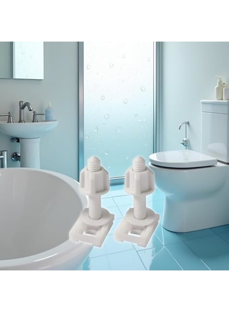 SYOSI 8Pcs Universal Toilet Seat Screws and Nuts Kit - White Plastic Hinge Bolts with Rubber Washers for Most Standard Toilet Seats - Durable Bathroom Fixture Replacement Parts - Image 4