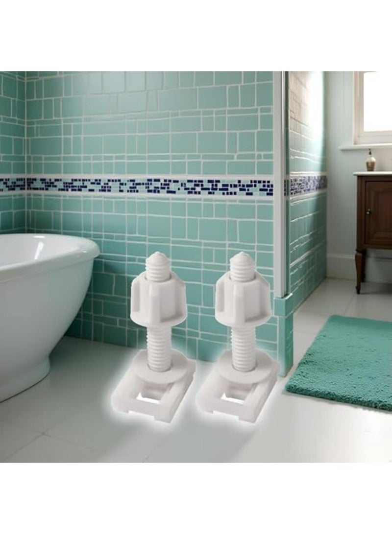 SYOSI 8Pcs Universal Toilet Seat Screws and Nuts Kit - White Plastic Hinge Bolts with Rubber Washers for Most Standard Toilet Seats - Durable Bathroom Fixture Replacement Parts - Image 5