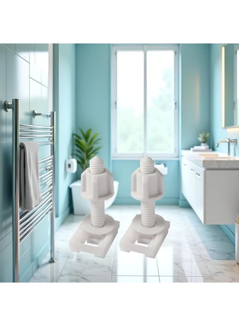 SYOSI 8Pcs Universal Toilet Seat Screws and Nuts Kit - White Plastic Hinge Bolts with Rubber Washers for Most Standard Toilet Seats - Durable Bathroom Fixture Replacement Parts - Image 3