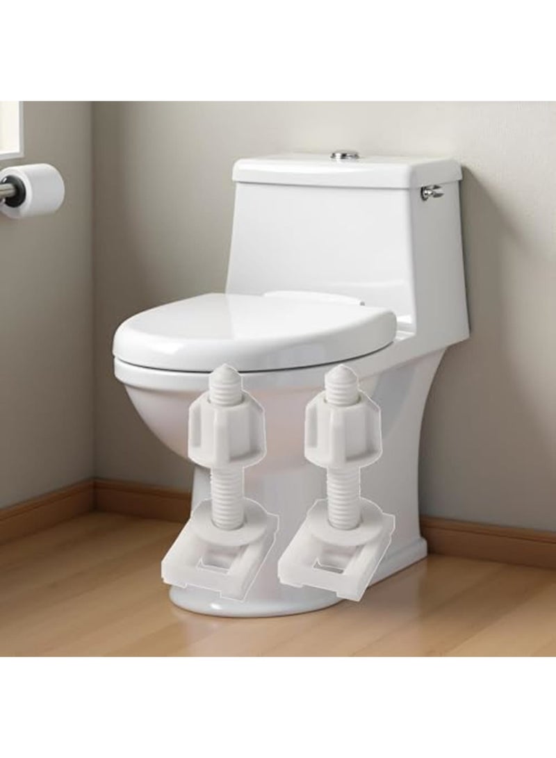 SYOSI 8Pcs Universal Toilet Seat Screws and Nuts Kit - White Plastic Hinge Bolts with Rubber Washers for Most Standard Toilet Seats - Durable Bathroom Fixture Replacement Parts - Image 2