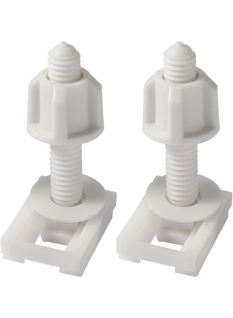SYOSI 8Pcs Universal Toilet Seat Screws and Nuts Kit - White Plastic Hinge Bolts with Rubber Washers for Most Standard Toilet Seats - Durable Bathroom Fixture Replacement Parts - Image 1