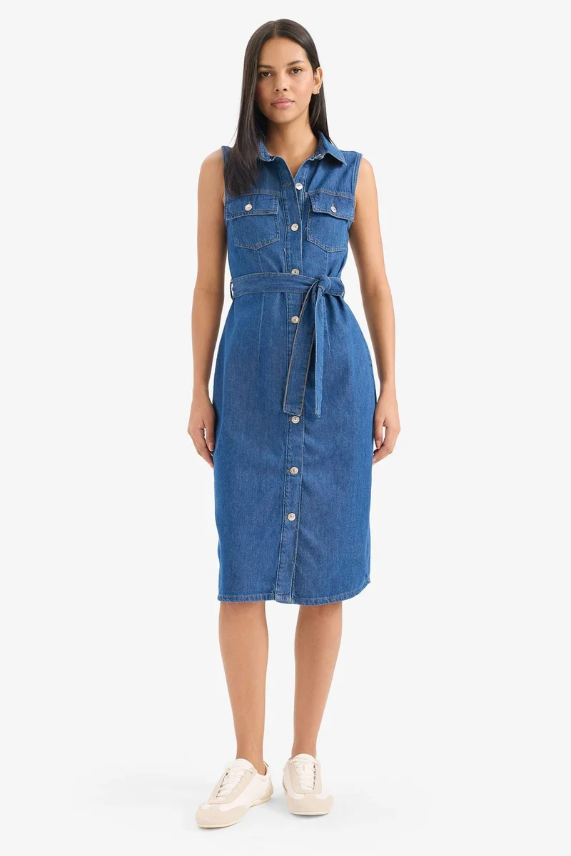 ديفاكتو Soft Denim Dress
