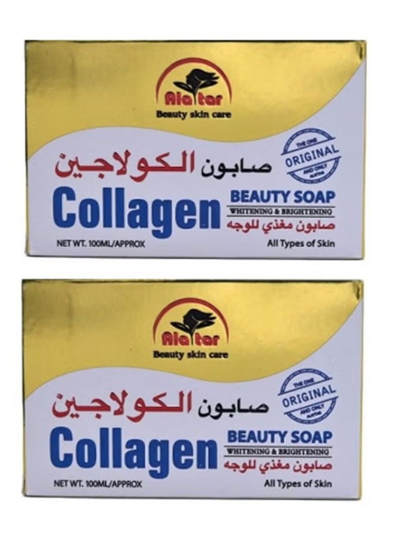 Al Attar 2 Pieces Of Collagen Beauty Soap Whitning And Brightening 2 X 100 Ml