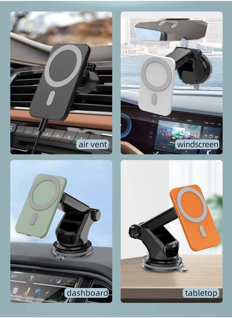 Generic - 15W Magnetic Wireless Car Charger Stand for iPhone 12 Pro Max Mini Magsafe Fast Charging Airvent Mount Adsorbable Phone Holder - Image 1