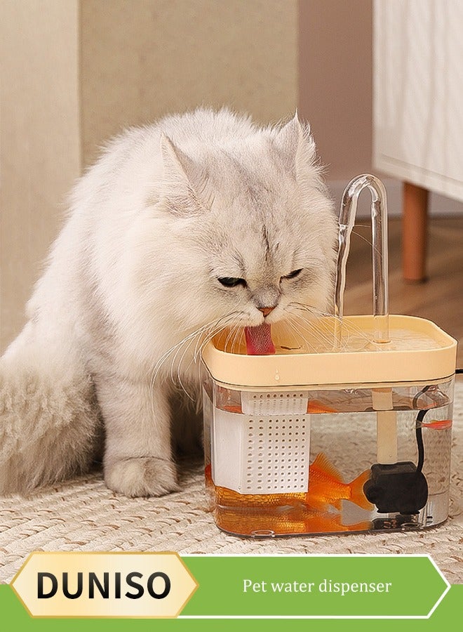 DUNISO Cat Water Fountain Pet Water Dispenser Recirculating Filter  1.5L Water Volume Ultra Quiet Pet Water Fountain for Cats Inside Install portable and detachable whole machine - Image 1
