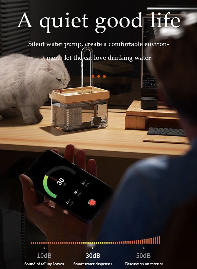 DUNISO Cat Water Fountain Pet Water Dispenser Recirculating Filter  1.5L Water Volume Ultra Quiet Pet Water Fountain for Cats Inside Install portable and detachable whole machine - Image 5