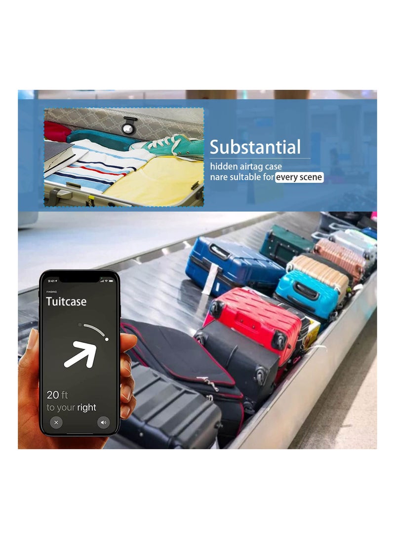 SYOSI Airtag Holder for Kids, 4 Pack Silicone AirTag Case with Invisible Pin, Hidden for Apple Air tag Protective Cover for Clothing Backpack Luggage (Black, Gray, Navy, White) - Image 5