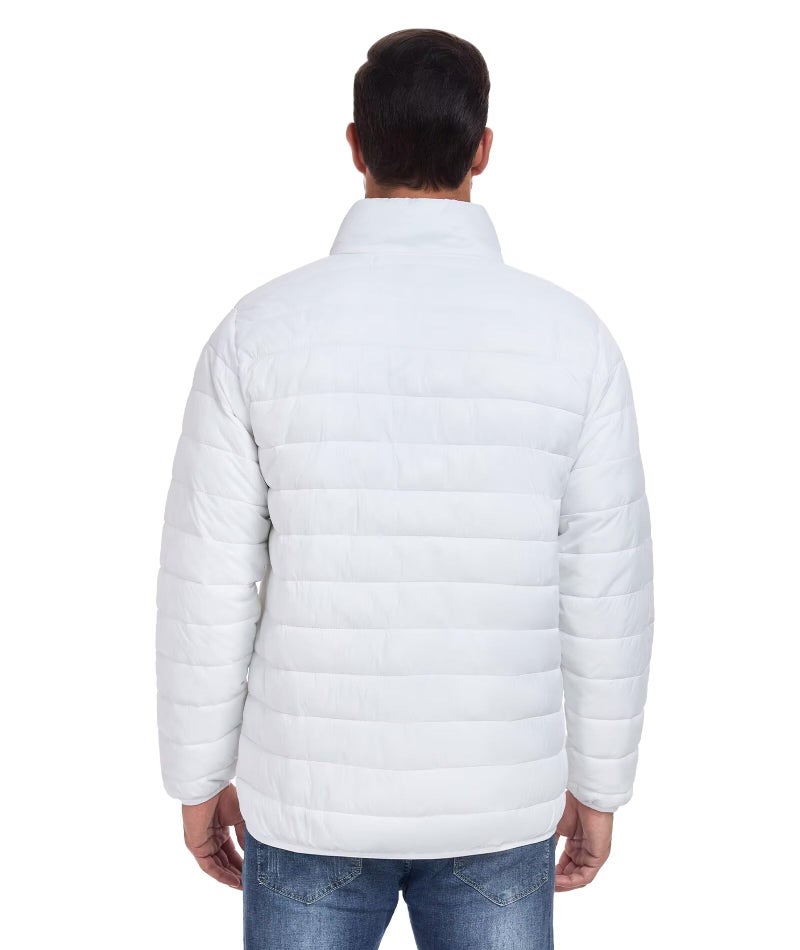 Zoofly Mens Winter Coats Lightweight Windproof Puffer Jacket Water Resistance Outdoor Insulated Padded Puffy Coat with Zip Pockets White 3XL - Image 2