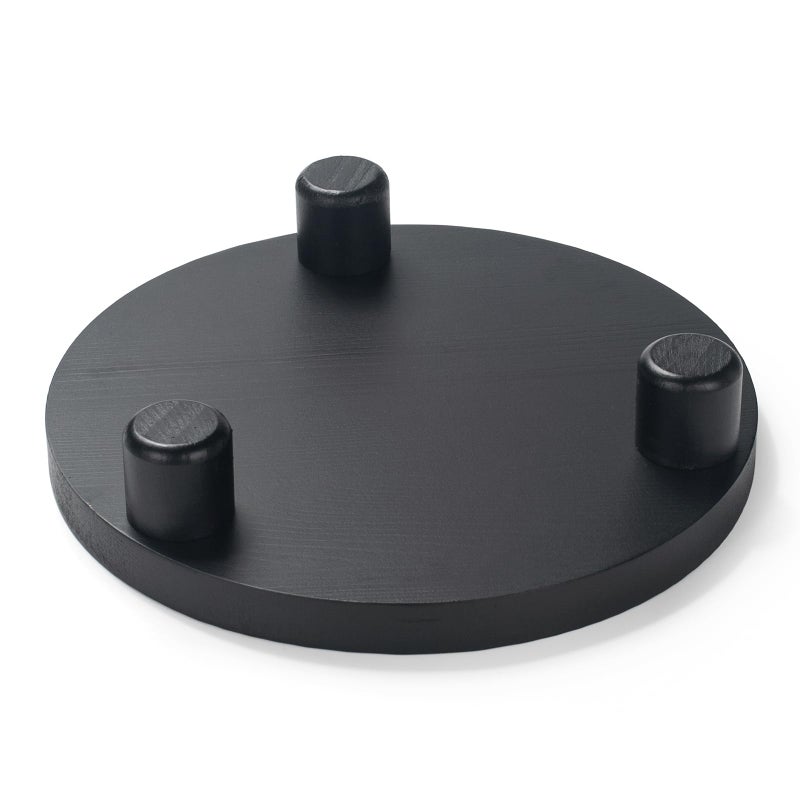 DEAMACE Wood Riser for Decor, 2 Pack Wood Pedestal Stand for Display, Round Wooden Tray for Kitchen Counter, Wooden Pedestal Stand for Plant Pot Indoor (Round - Black) - Image 2