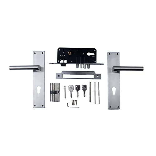 Crust Lb-303 Premium 10" Cy Plate Mortise Door Lock Handle Set/Mortise Lock with Brass Lock Body and Both Side Key 60mm Brass Cylinder Set with 3 Brass Computer Keys - Image 4