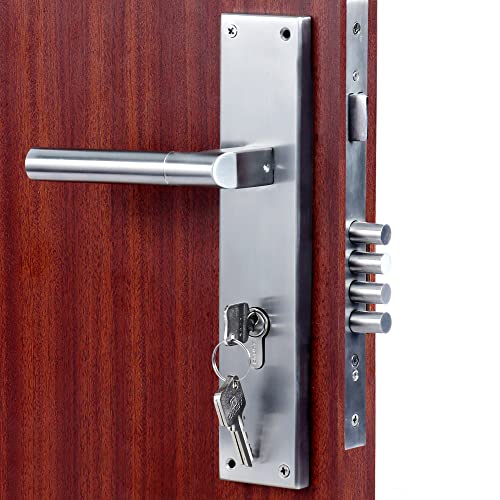 Crust Lb-303 Premium 10" Cy Plate Mortise Door Lock Handle Set/Mortise Lock with Brass Lock Body and Both Side Key 60mm Brass Cylinder Set with 3 Brass Computer Keys - Image 3