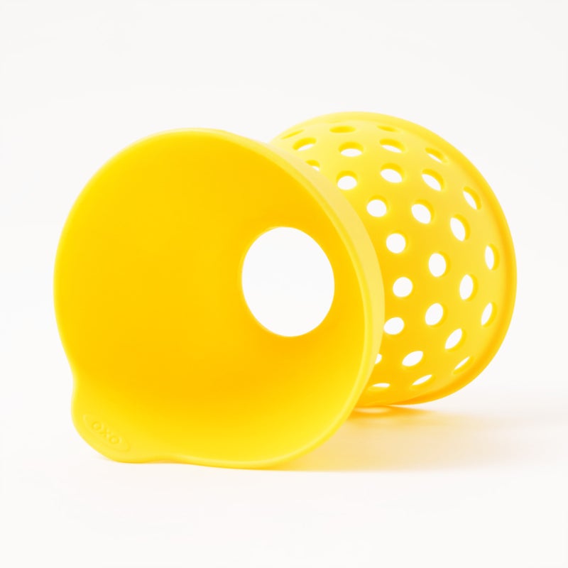 OXO egg poacher silicone 2pcs in yellow 3.5"* 3"* 3" - Image 5