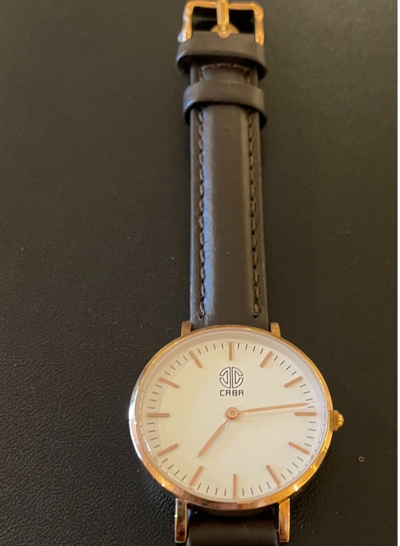 CABA Women's Watch, Classic Design, Luxury Leather Watch Strap, Waterproof, Leather Strap, Dark Brown - 3101190023247LR - Image 5