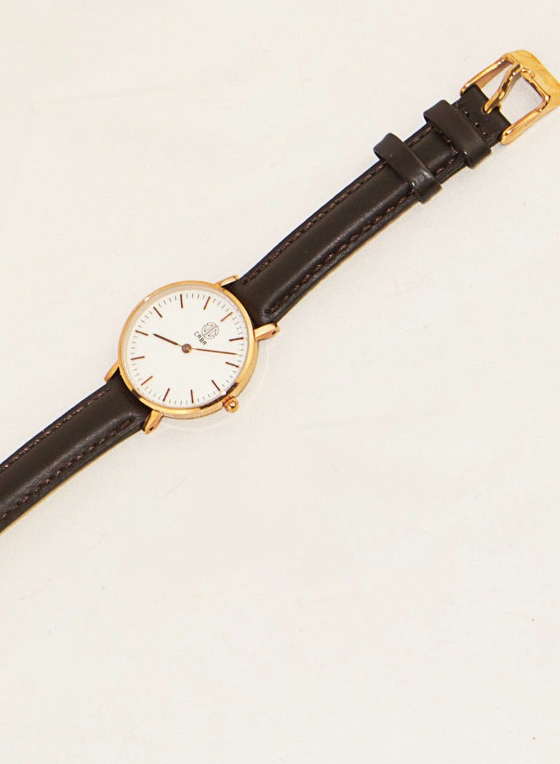 CABA Women's Watch, Classic Design, Luxury Leather Watch Strap, Waterproof, Leather Strap, Dark Brown - 3101190023247LR - Image 4