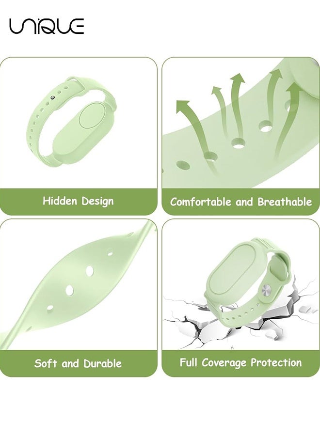 Unique With Silicone Bracelet for Samsung Galaxy Smart Tag 2 - Silicon Protective Case - Adjustable Anti-Lost Watch Band for Toddler Child Protective Case for Backpack, Kids, Elders, Luggage, Pets - Chanti Green  - Image 4