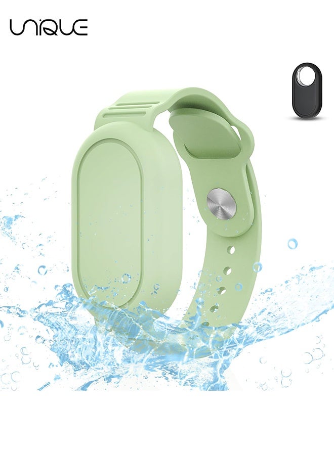 Unique With Silicone Bracelet for Samsung Galaxy Smart Tag 2 - Silicon Protective Case - Adjustable Anti-Lost Watch Band for Toddler Child Protective Case for Backpack, Kids, Elders, Luggage, Pets - Chanti Green  - Image 1