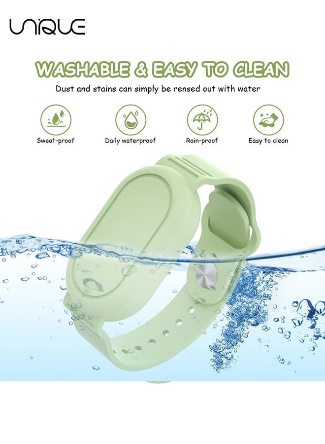 Unique With Silicone Bracelet for Samsung Galaxy Smart Tag 2 - Silicon Protective Case - Adjustable Anti-Lost Watch Band for Toddler Child Protective Case for Backpack, Kids, Elders, Luggage, Pets - Chanti Green  - Image 3